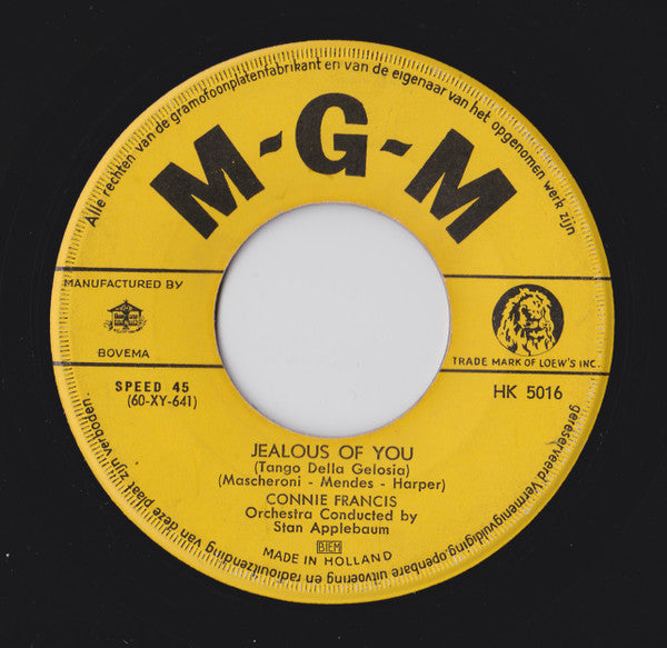 Connie Francis - Jealous Of You (7-inch Single Tweedehands) - Discords.nl
