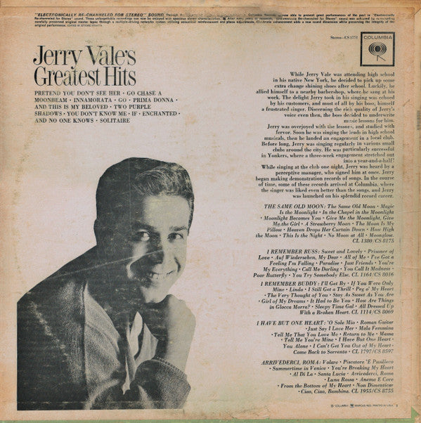 Jerry Vale - Jerry Vale's Greatest Hits (LP Tweedehands) - Discords.nl