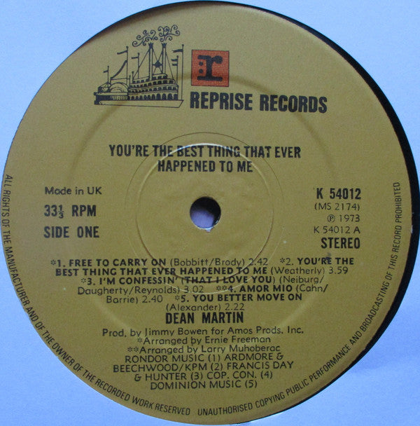 Dean Martin - You're The Best Thing That Ever Happened To Me (LP Tweedehands) - Discords.nl