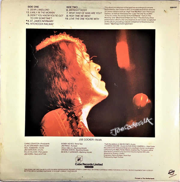 Joe Cocker - Joe Cocker Live In L.A. (LP Tweedehands) - Discords.nl