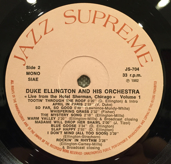 Duke Ellington And His Orchestra - Live From The Hotel Sherman Chicago Volume 1 (LP Tweedehands) - Discords.nl