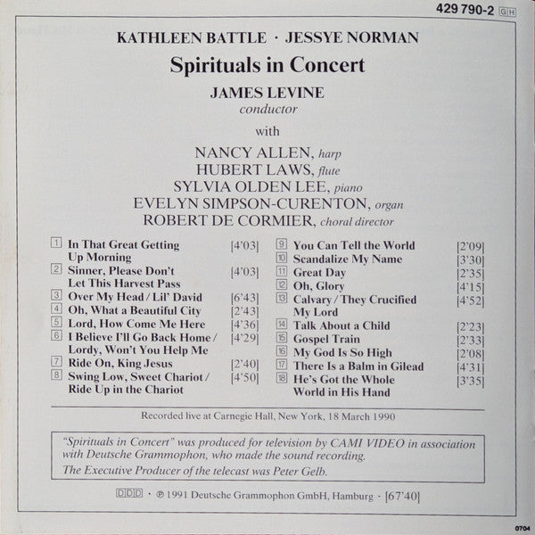 Kathleen Battle, Jessye Norman - Spirituals In Concert Chorus  And Spirituals In Concert Orchestra Conducted By James Levine (2) - Spirituals In Concert (CD Tweedehands) - Discords.nl