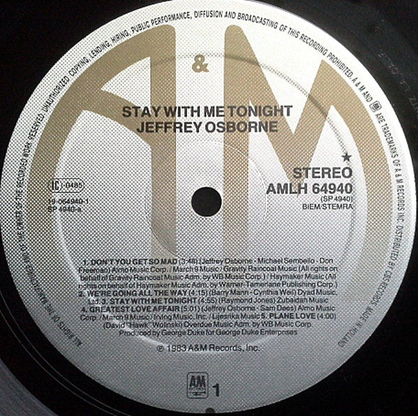 Jeffrey Osborne - Stay With Me Tonight (LP Tweedehands) - Discords.nl