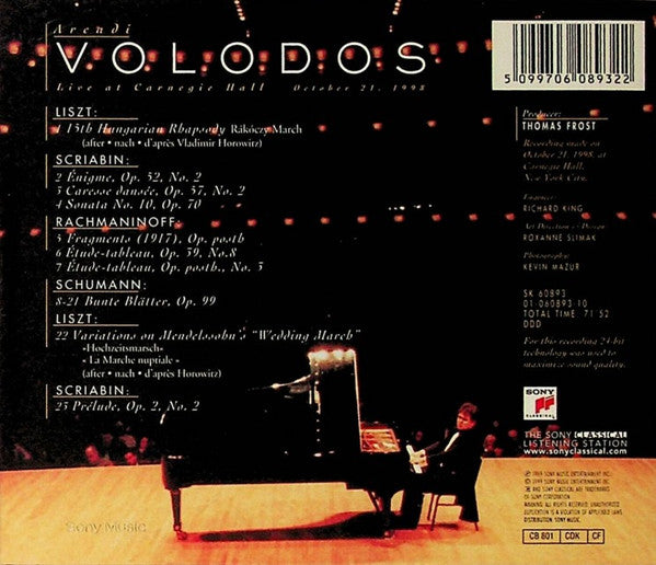 Arcadi Volodos - Live At Carnegie Hall (CD) - Discords.nl
