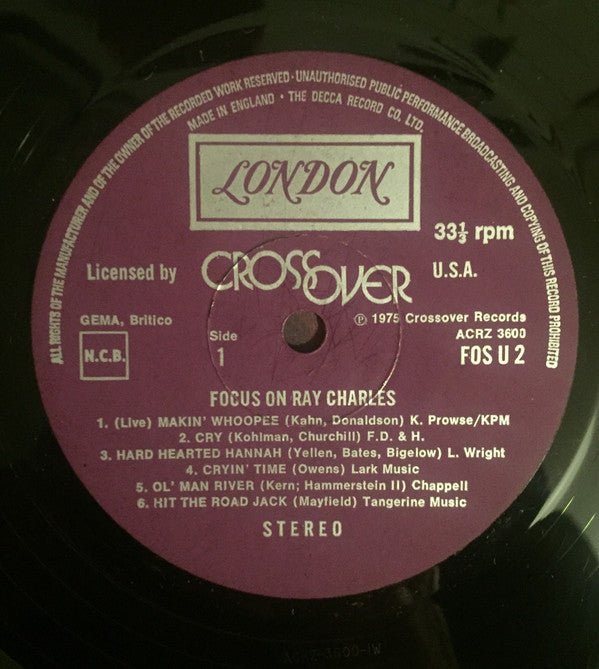 Ray Charles - Focus On Ray Charles (LP Tweedehands) - Discords.nl