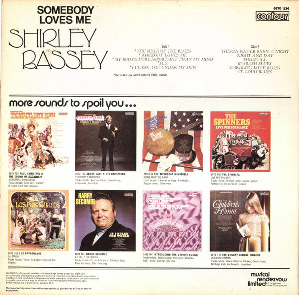 Shirley Bassey - Somebody Loves Me (LP Tweedehands) - Discords.nl