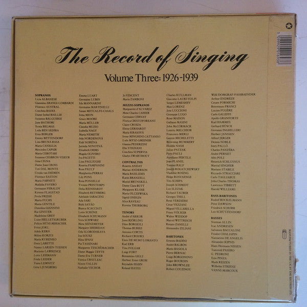 Various - The Record Of Singing Volume Three: 1926-1939 (Box Tweedehands) - Discords.nl