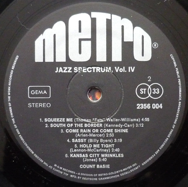 Count Basie - Jazz Spectrum Vol. 4 (LP Tweedehands) - Discords.nl