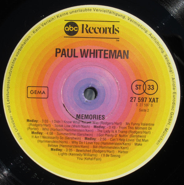 Paul Whiteman - Memories (LP Tweedehands) - Discords.nl