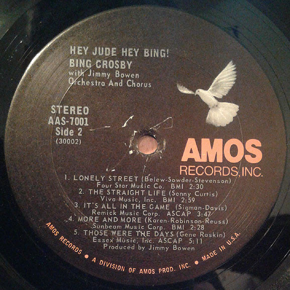 Bing Crosby With Jimmy Bowen Orchestra & Chorus - Hey Jude / Hey Bing! (LP Tweedehands) - Discords.nl