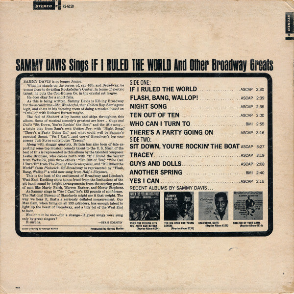 Sammy Davis Jr. - If I Ruled The World (And Other Broadway Greats) (LP Tweedehands) - Discords.nl