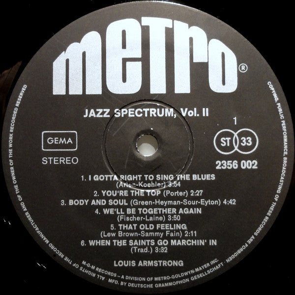 Louis Armstrong - Jazz Spectrum Vol. 2 (LP Tweedehands) - Discords.nl