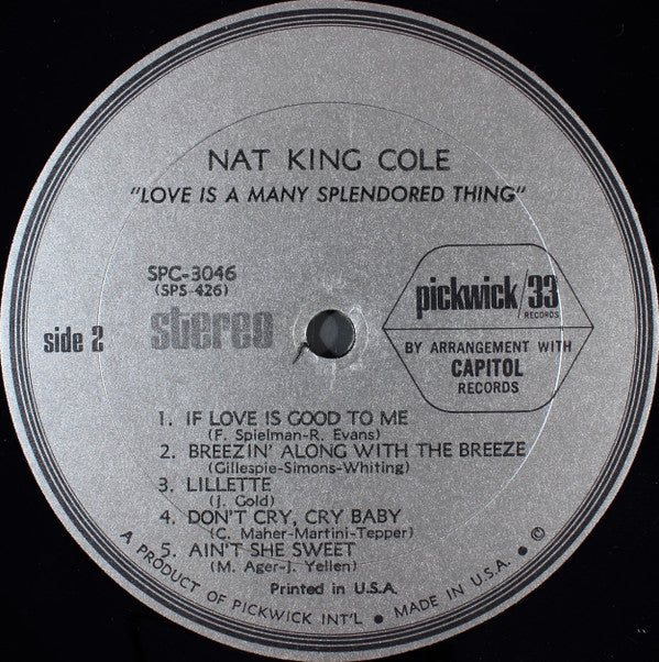 Nat King Cole - Love Is A Many Splendored Thing (LP Tweedehands) - Discords.nl