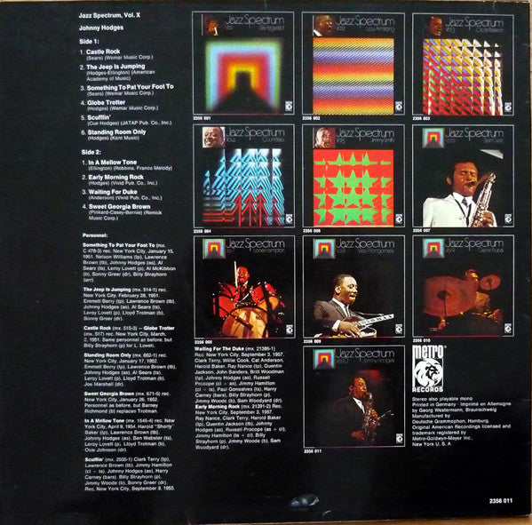 Johnny Hodges - Jazz Spectrum Vol. 10 (LP Tweedehands) - Discords.nl