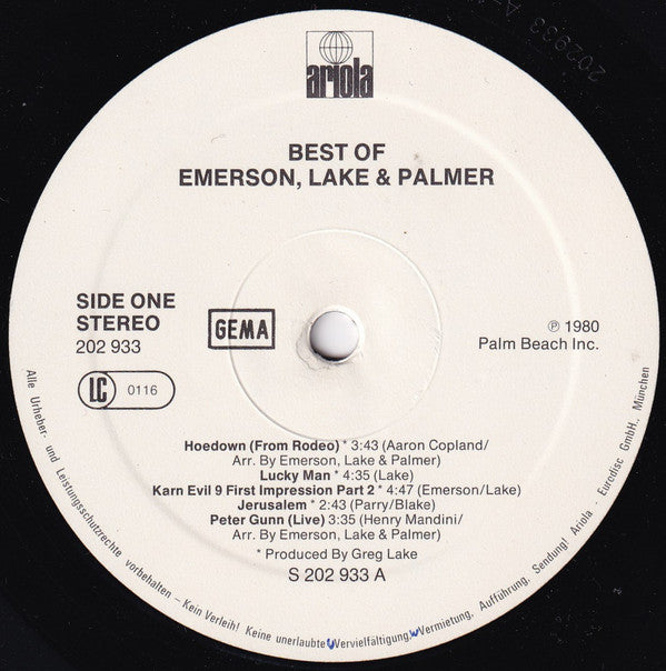 Emerson, Lake & Palmer - The Best Of Emerson Lake & Palmer (LP Tweedehands) - Discords.nl