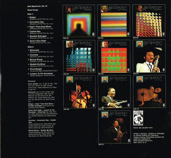 Gene Krupa - Jazz Spectrum Vol. 9 (LP Tweedehands) - Discords.nl