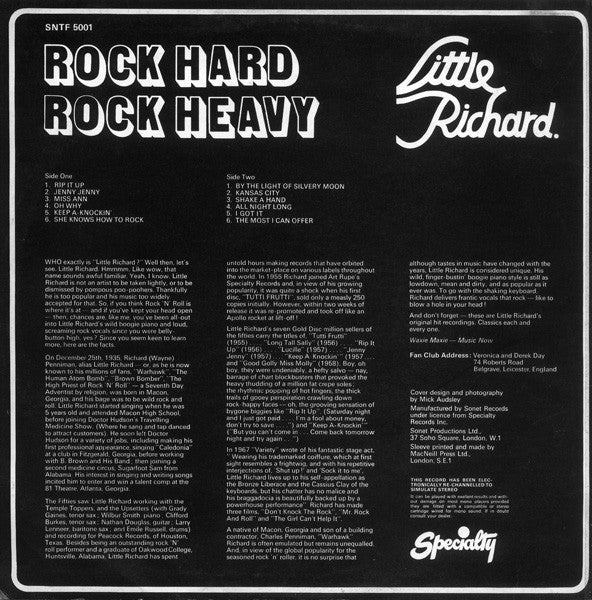 Little Richard - Rock Hard Rock Heavy (LP Tweedehands) - Discords.nl