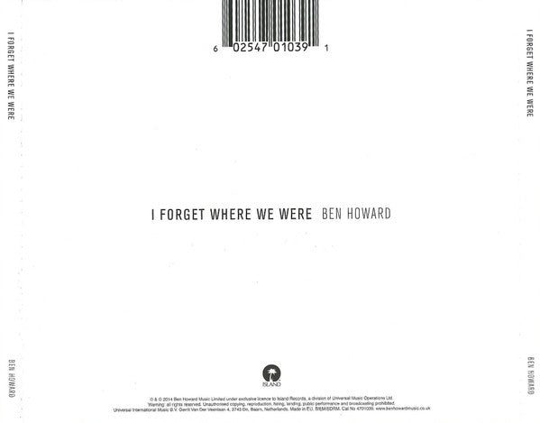 Ben Howard (2) - I Forget Where We Were (CD Tweedehands) - Discords.nl