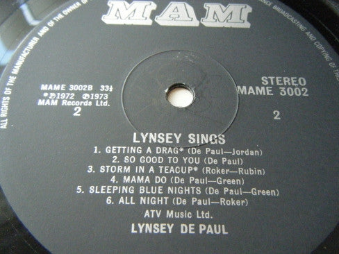 Lynsey De Paul - Lynsey Sings (LP Tweedehands) - Discords.nl