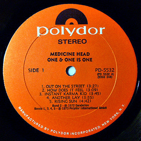 Medicine Head (2) - One & One Is One (LP Tweedehands) - Discords.nl