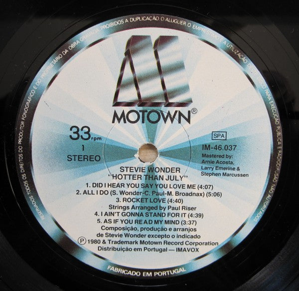 Stevie Wonder - Hotter Than July (LP Tweedehands) - Discords.nl