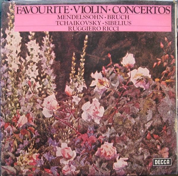 Felix Mendelssohn-Bartholdy / Max Bruch / Pyotr Ilyich Tchaikovsky / Jean Sibelius, Ruggiero Ricci - Favourite Violin Concertos (LP Tweedehands) - Discords.nl