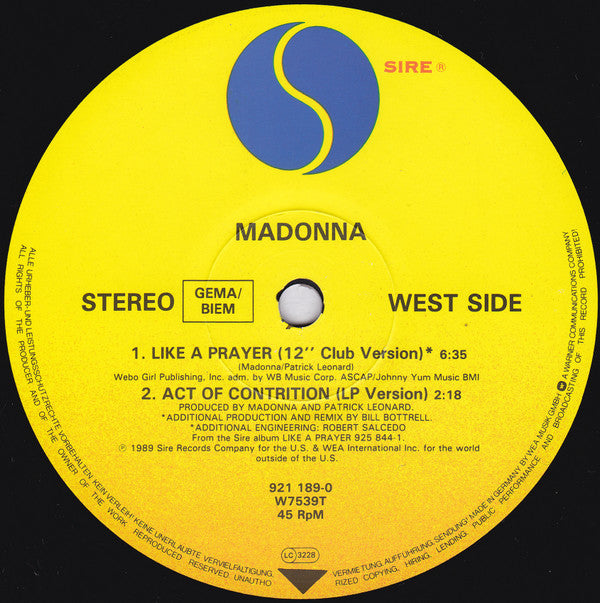 Madonna - Like A Prayer (12" Tweedehands) - Discords.nl