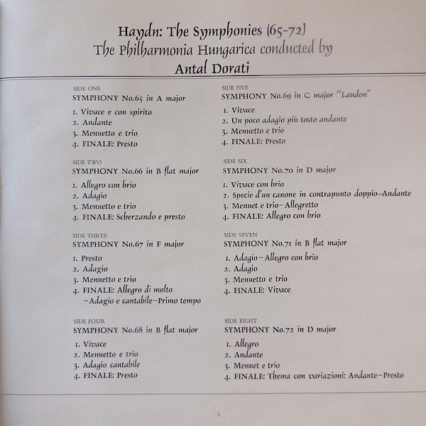 Joseph Haydn - Philharmonia Hungarica, Antal Dorati - Symphonies 65 - 72 (Box Tweedehands) - Discords.nl