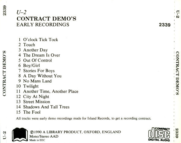 U2 - Contract Demos (CD Tweedehands) - Discords.nl