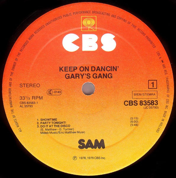 Gary's Gang - Keep On Dancin' (LP Tweedehands) - Discords.nl