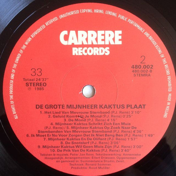 Meneer Kaktus - De Grote Mijnheer Kaktus Plaat (LP Tweedehands) - Discords.nl