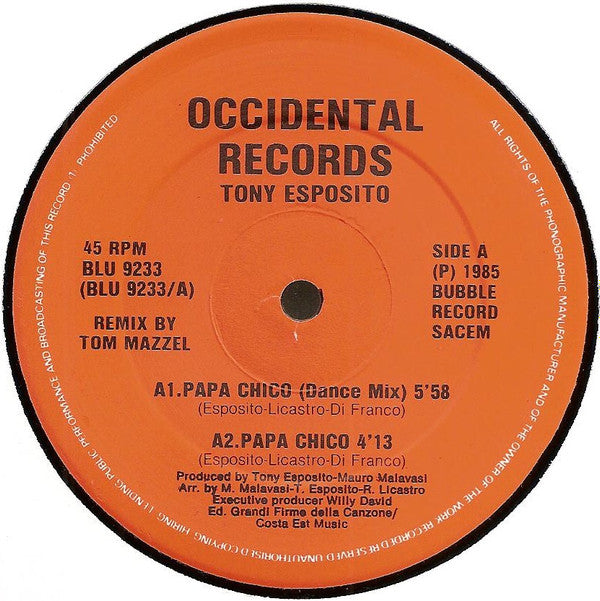 Tony Esposito - Papa Chico (Remix) (12" Tweedehands) - Discords.nl