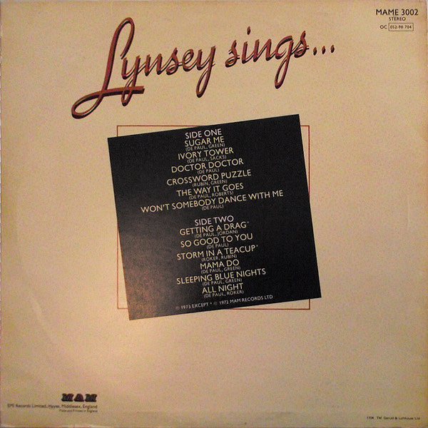 Lynsey De Paul - Lynsey Sings (LP Tweedehands) - Discords.nl