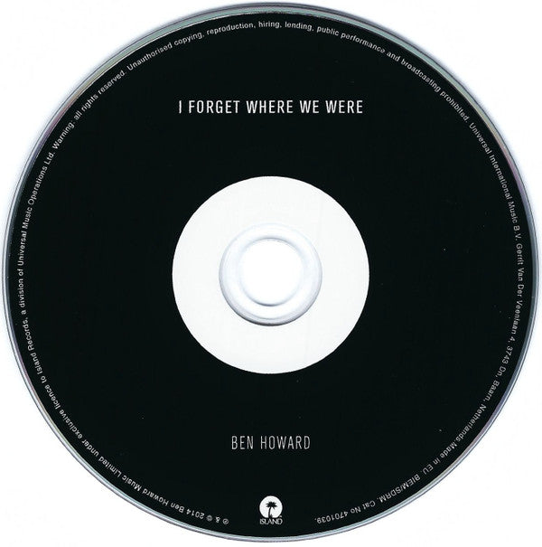 Ben Howard (2) - I Forget Where We Were (CD Tweedehands) - Discords.nl
