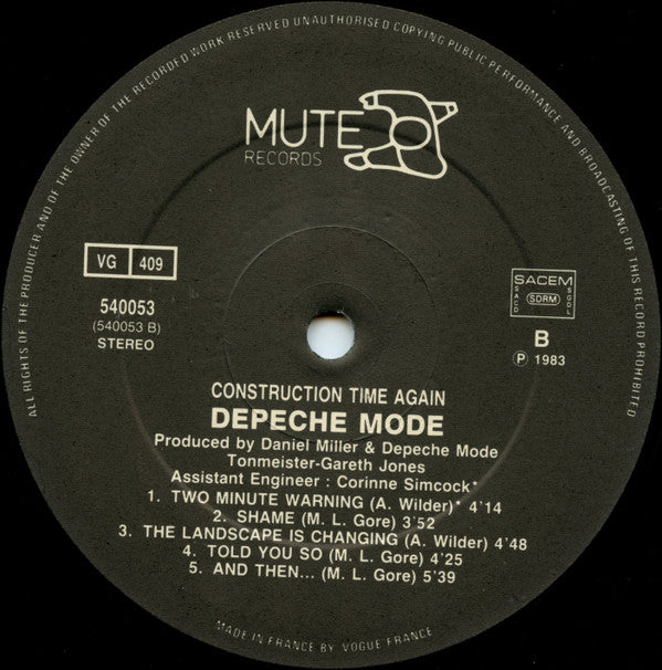 Depeche Mode - Construction Time Again (LP Tweedehands) - Discords.nl