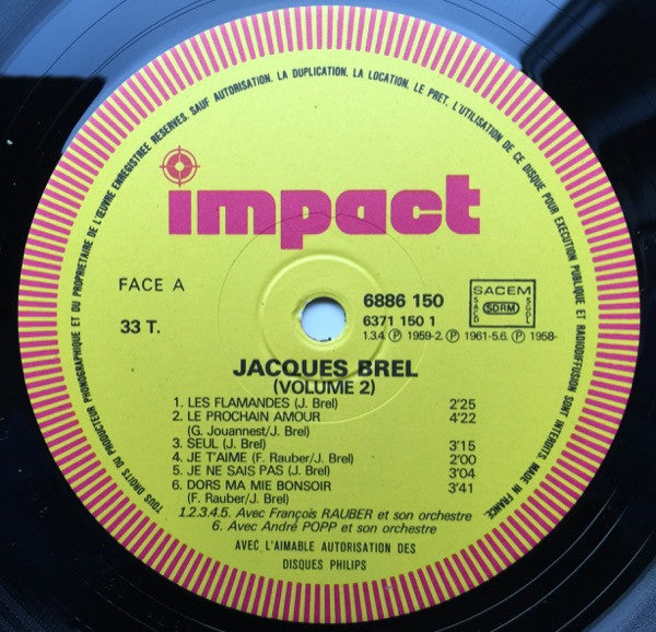 Jacques Brel - Volume 2 (LP Tweedehands) - Discords.nl