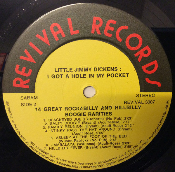Little Jimmy Dickens - I Got A Hole In My Pocket (LP Tweedehands) - Discords.nl