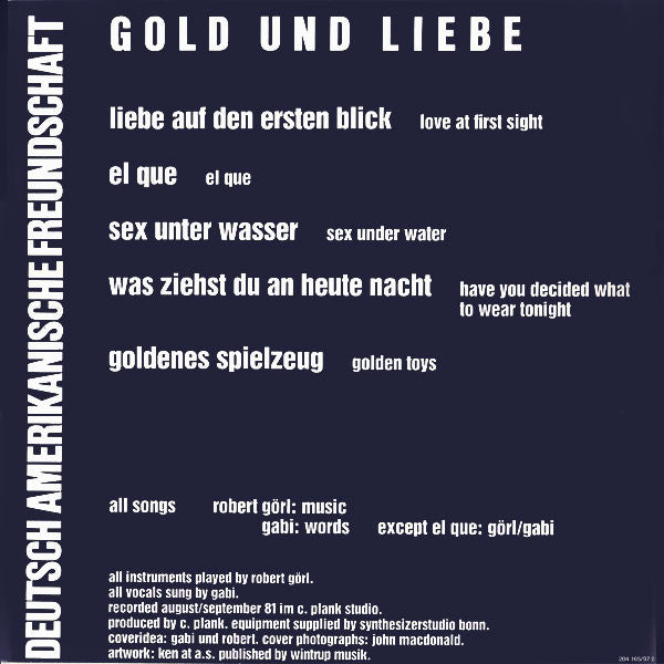 Deutsch Amerikanische Freundschaft - Gold Und Liebe (LP Tweedehands) - Discords.nl
