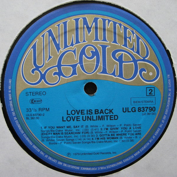 Love Unlimited - Love Is Back (LP Tweedehands) - Discords.nl