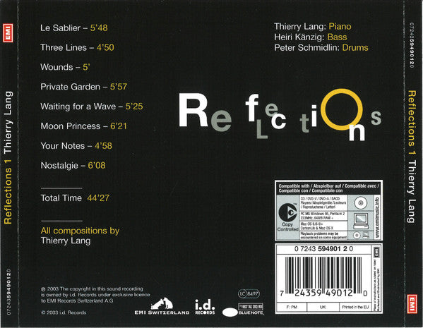 Thierry Lang Trio - Reflections (Volume 1) (CD) - Discords.nl