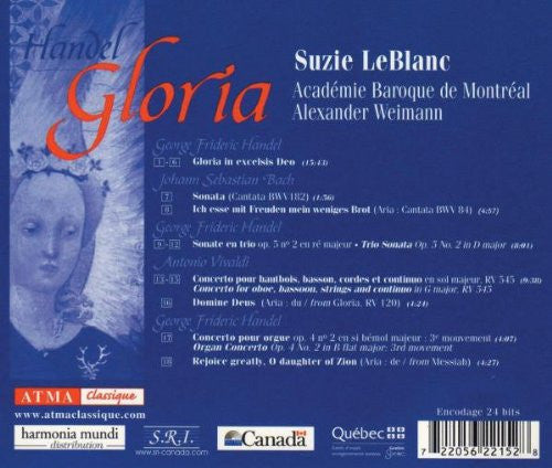 Georg Friedrich Händel, Johann Sebastian Bach, Antonio Vivaldi - Suzie LeBlanc - Gloria (CD) - Discords.nl