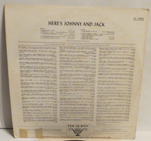 Johnnie And Jack - Here's Johnny and Jack (LP Tweedehands) - Discords.nl