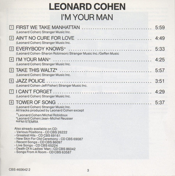 Leonard Cohen - I'm Your Man (CD) - Discords.nl