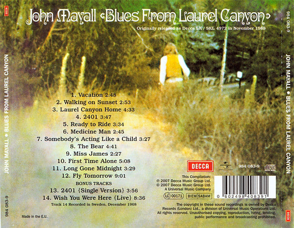 John Mayall - Blues From Laurel Canyon (CD) - Discords.nl