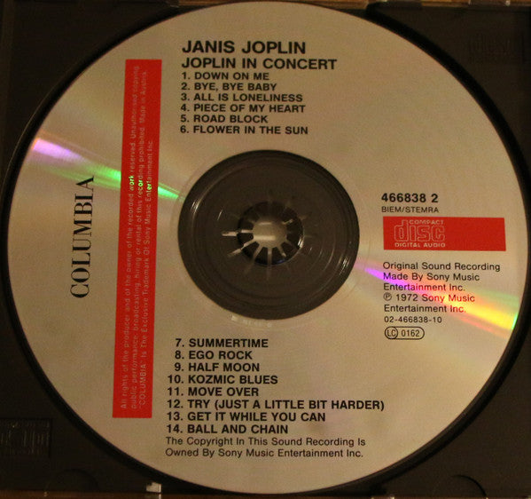 Janis Joplin - In Concert (CD Tweedehands) - Discords.nl