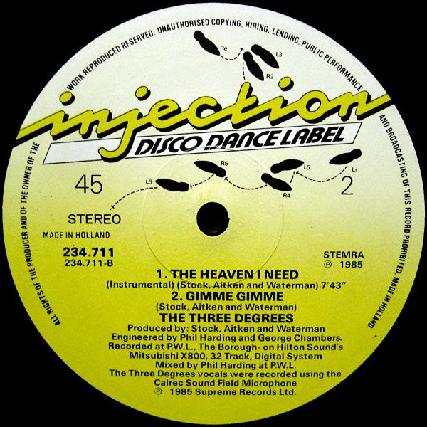 Three Degrees, The - The Heaven I Need (12" Tweedehands) - Discords.nl