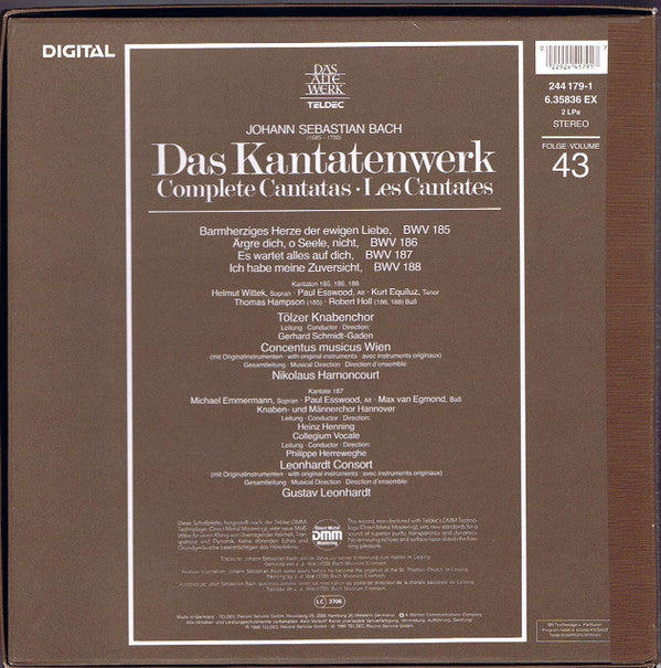 Johann Sebastian Bach - Das Kantatenwerk · Complete Cantatas | BWV 185-188 | Vol. 43 (Box Tweedehands) - Discords.nl