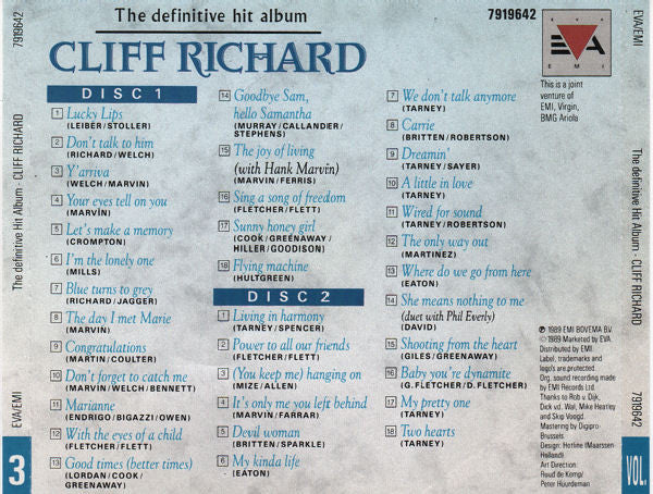 Cliff Richard - The Definitive Hit Album (Volume 3) (CD Tweedehands) - Discords.nl