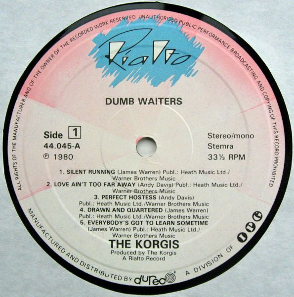 Korgis, The - Dumb Waiters (LP Tweedehands) - Discords.nl