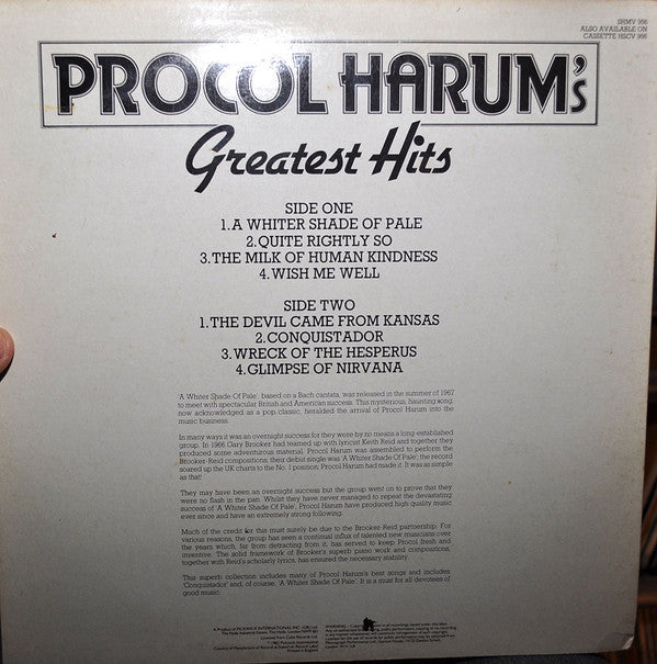 Procol Harum - Procol Harum's Greatest Hits (LP Tweedehands) - Discords.nl